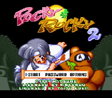 Pocky & Rocky 2 (USA) (Beta) screen shot title